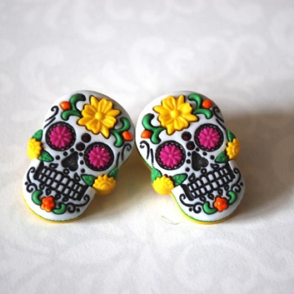 Day of the Dead Earrings - Sugar Skull Studs